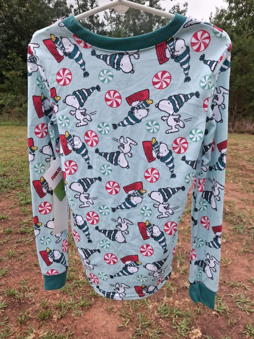 Snoopy Peanuts Kids Holiday Pajama Top NWT Size 10